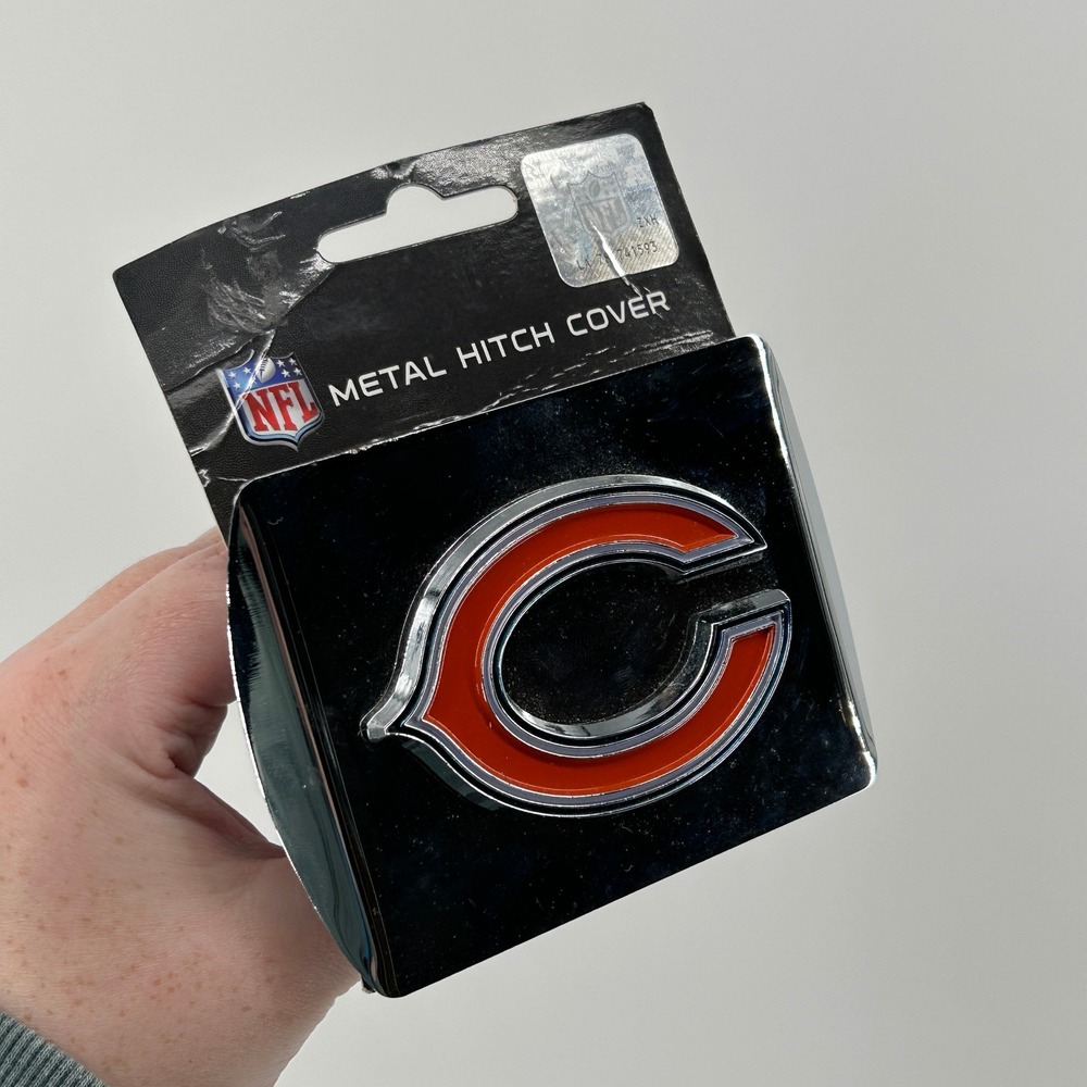 NFL Chicago Bears Metal Hitch Cover Chrome Logo for 2 Inch Type III Receivers